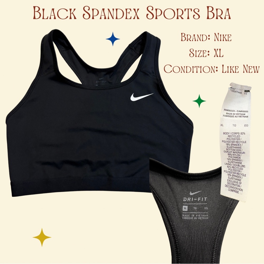 Nike Dri-FIT Black Sports Bra